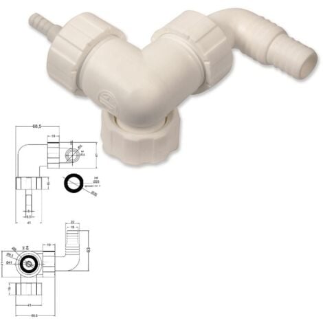 ACQUASTILLA Doppio raccordo 1" per scarico lavatrice / asciugatrice 782801PB1 - - GIUSEPPE TIRINNANZI - -