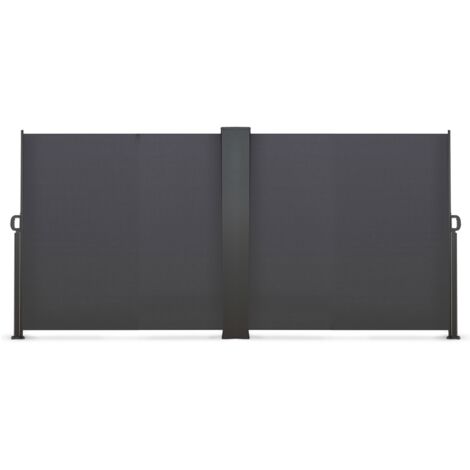 Doppio tenda sole laterale retrattile 180 x 800 cm grigio antracite