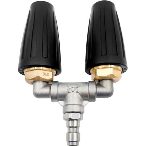 Doppio ugello per idropulitrice da 4000 psi, punte per ugello per idropulitrice girevoli a 360° con connettore rapido da 6,35 mm, ugello a doppio orifizio da 3,0, punte per ugello