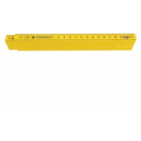 Doppiometro di plastica ultraresistente 3 mm di spessore -Giallo