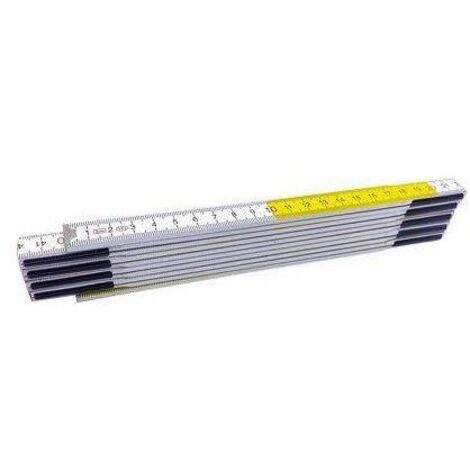 DOPPIOMETRO LEGNO WORKIT - BIANCO/GIALLO DECIMETRI ROSSI MT 2  - 12 pezzi