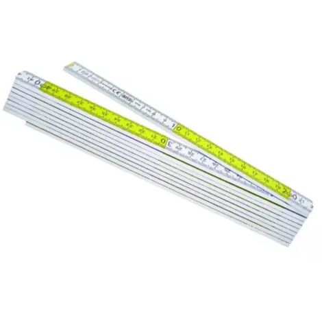 DOPPIOMETRO METRICA IN LEGNO BIANCO/GIALLO FORTE SPESSORE