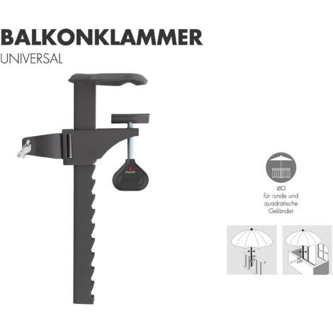 Doppler Balkonklammer Universal Schirmstock ø 22 - 32 mm Sonnenschirm Schirmhalterung 85799