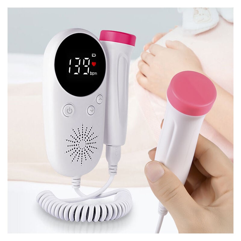 Fitags - Doppler Foetal Doppler Baby Prenatal Moniteur Lcd Display Fetus-Voice Compteur Femme Enceinte Produit De Soin Quotidien,