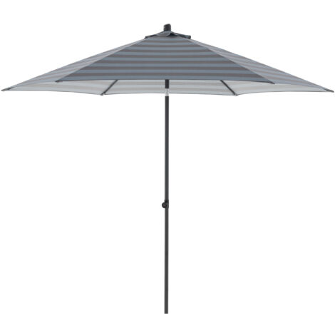 Doppler myZone 300 Mittelmastschirm Push-Up rund 300 cm Sonnenschirm 6 Farben 461591 840S Blockstreifen Anthrazit