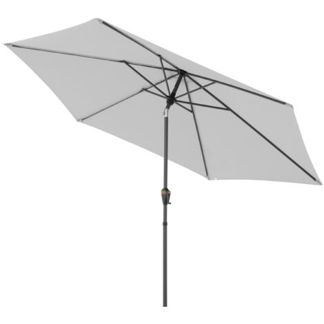Doppler myZone Mittelmastschirm Auto-Tilt rund 305 cm Sonnenschirm 6 Farben 429465 827 Hellgrau