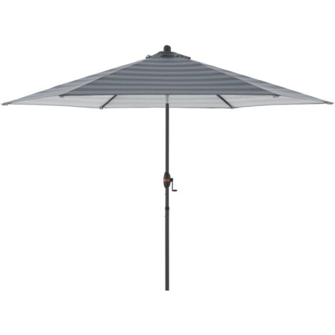 Doppler myZone Mittelmastschirm Auto-Tilt rund 305 cm Sonnenschirm 6 Farben 429465 840S Blockstreifen Anthrazit