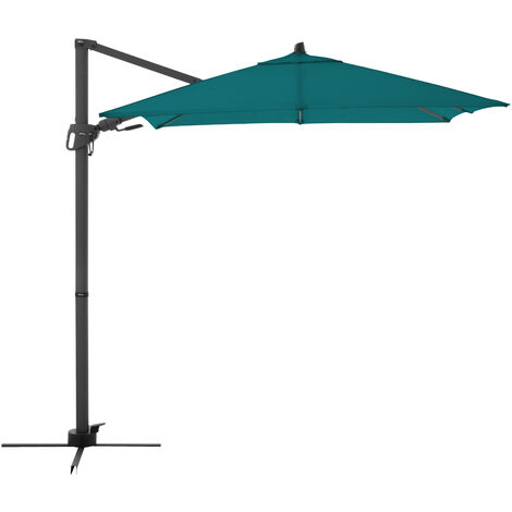 Doppler Sonnenschirm / Ampelschirm "Derby DX 210 x 210", 210 x 262 x 210 cm (B x H x L), petrol, Bezug aus 100 % Polyester, Gestell aus Aluminium, 20,2 kg