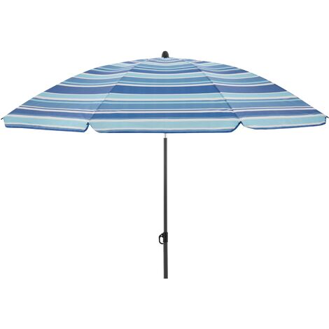 Doppler Sonnenschirm / Gartenschirm "Como 160", 160 x 203 cm, blau gestreift, Bezug aus 100 % Polyester, Gestell aus Stahl, 6,9 kg Sonnenschirm / Gartenschirm "Como 160", blau gestreift, Ø 160 cm