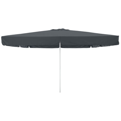 Doppler Sonnenschirm / Großschirm "Alu Expert Teleskop" 350 x 350 cm, anthrazit, mit Volant, Bezug aus 100% Polyester, Gestell aus Aluminium, 22,3 kg
