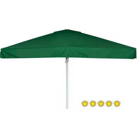 Doppler Sonnenschirm/ Großschirm "Telestar"  400 x 400 cm, dunkelgrün, mit Volant, Bezug aus 100% Polyester, Gestell aus Aluminium, 25 kg