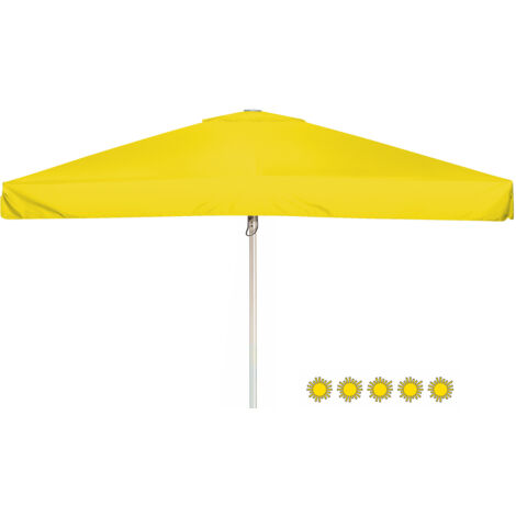 Doppler Sonnenschirm/ Großschirm "Telestar"  400 x 400 cm, gelb, mit Volant, Bezug aus 100% Polyester, Gestell aus Aluminium, 25 kg Sonnenschirm / Großschirm "Telestar 400 x 400", inkl. Schutzhülle, g