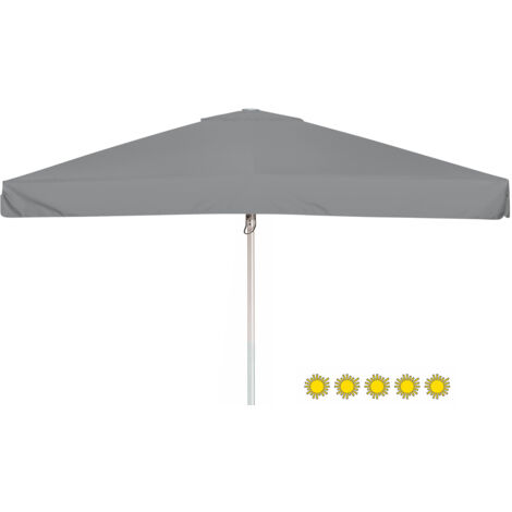 Doppler Sonnenschirm/ Großschirm "Telestar"  400 x 400 cm, grau, mit Volant, Bezug aus 100% Polyester, Gestell aus Aluminium, 25 kg Sonnenschirm / Großschirm "Telestar 400 x 400", inkl. Schutzhülle, g