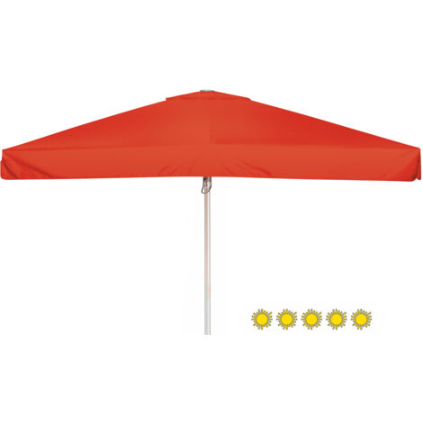 Doppler Sonnenschirm/ Großschirm "Telestar"  400 x 400 cm, rot, mit Volant, Bezug aus 100% Polyester, Gestell aus Aluminium, 25 kg Sonnenschirm / Großschirm "Telestar 400 x 400", inkl. Schutzhülle, ro