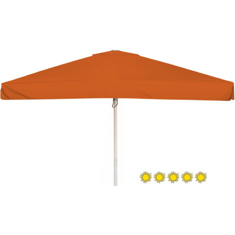 Doppler Sonnenschirm/ Großschirm "Telestar"  400 x 400 cm, terracotta, mit Volant, Bezug aus 100% Polyester, Gestell aus Aluminium, 25 kg