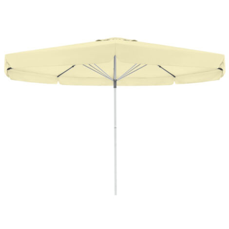 Doppler Sonnenschirm / Großschirm "Telestar" Ø 5 m, natur, mit Volant, Bezug aus 100% Polyester, Gestell aus Aluminium, 25 kg Sonnenschirm / Großschirm "Telestar 500", inkl. Schutzhülle, natur, Ø 500 