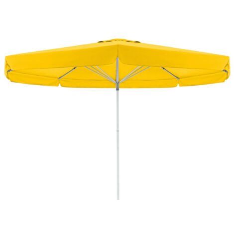 Doppler Sonnenschirm/ Großschirm "Telestar" Ø 5,00 m, gelb, mit Volant, Bezug aus 100% Polyester, Gestell aus Aluminium, 25 kg Sonnenschirm / Großschirm "Telestar 500", inkl. Schutzhülle, gelb, Ø 500 