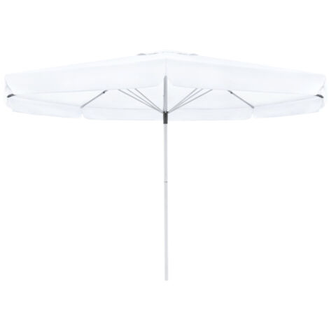 Doppler Sonnenschirm/ Großschirm "Telestar" Ø 5,00 m, weiß, mit Volant, Bezug aus 100% Polyester, Gestell aus Aluminium, 25 kg Sonnenschirm / Großschirm "Telestar 500", inkl. Schutzhülle, weiß, Ø 500 