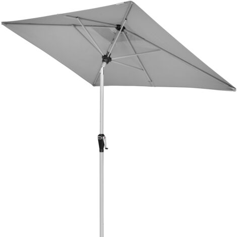 Doppler Sonnenschirm/ Kurbelschirm "Active Auto Tilt 210 x 140" mit Höhenverstellung, 210 x 140 cm, hellgrau, Bezug aus 100% Polyester, Stock aus Aluminium, Streben aus Stahl, 4,3 kg