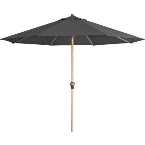 Doppler Sonnenschirm / Kurbelschirm "Alu Wood Ultra 350", Ø 350 cm, anthrazit, Bezug Polyestergewebe, Gestell Aluminium/Stahl, 9,3 kg Sonnenschirm / Kurbelschirm "Alu Wood Ultra 350", anthrazit, Ø 350
