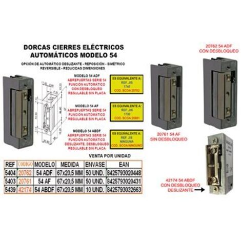dorcas cierre elect.autom. 54-af+regulable s-placa s-5403-b2