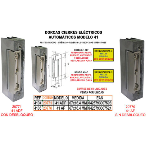 DORCAS CIERRE ELECT.AUTOM.=41/ADF-PERF.EURP.+DESB+REG=S-4104-2A1