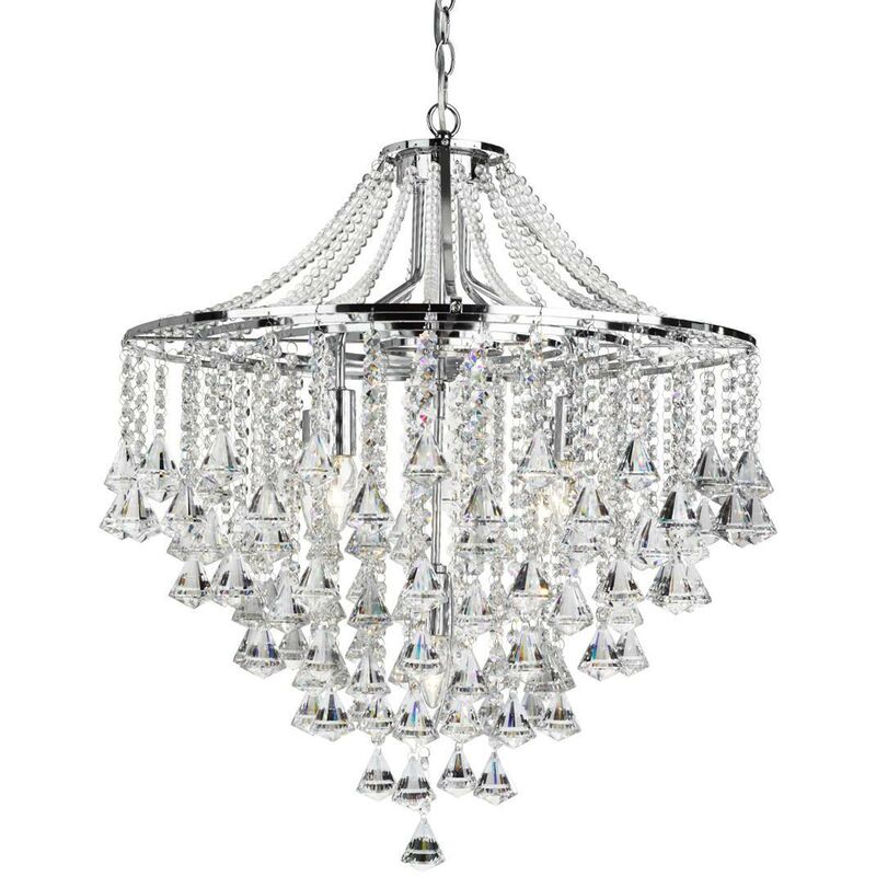 Dorchester - 5 Light Chandelier Chrome Finish, E14 - Searchlight