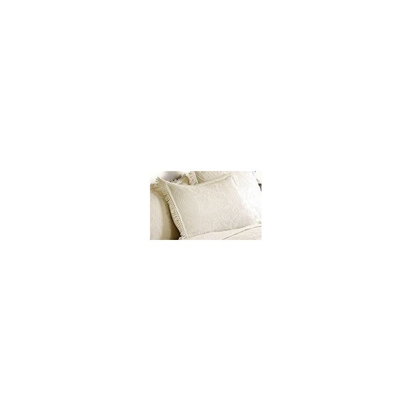 Dorchester Mafalda Pillowsham Portuguese Style Decorative Pillow Soft Cotton Rich Bedding Cream Single - Cream