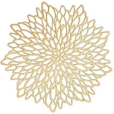 Doré Set De Table Rond, Vinyle Set De Table Or pour Mariage, Dîners, Restaurant, Hôtel, 36cm (Sets De 6)