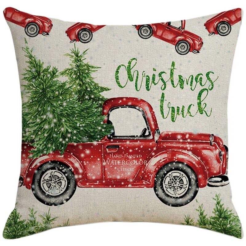 Tlily - D'Oreiller de NoëL Square SpéCial DéCor à la Taies D'Oreiller en Housses de Coussin pour Canapé de Voiture 45X45CM