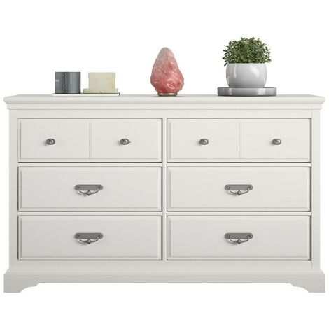 main image of "Dorel Bristol 6 Drawer Chest Of Drawers Bedroom Dresser White"