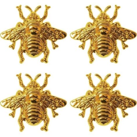 (Doré)Poignée de tiroir - Poignée d'abeille dorée - Lot de 4 - Alliage de zinc - Vis fournies
