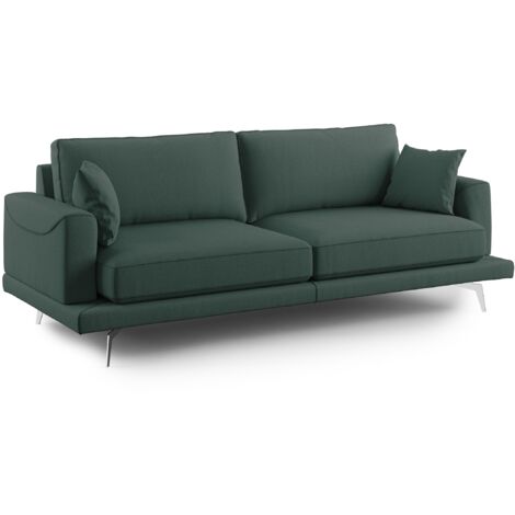 Dorian Sofá moderno de tela suave y antimanchas 198 cm Verde