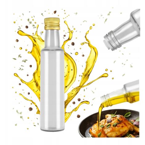 DORICA 250ml Bottiglia in vetro TRASPARENTE per olio d'oliva e aceto con DISPENSER