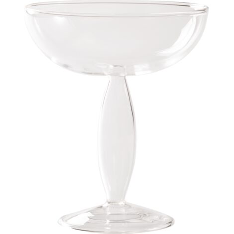 Dorici Lot de 4 Coupes en Verre Borosilicate Soufflé à la Main Transparent - Design Classique Contemporain pour Cocktails, Bulles et Desserts Élégants