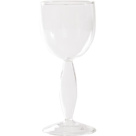 Dorici Lot de 4 Verres à Vin Blanc en Verre Borosilicaté Soufflé à la Main avec Pied Creux et Design Élégant et Contemporain Transparent