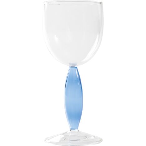 Dorici Set de 4 Verres à Vin Blanc en Verre Borosilicate Soufflé à la Main avec Détails Bluino - Design Raffiné et Élégant pour Tables Modernes