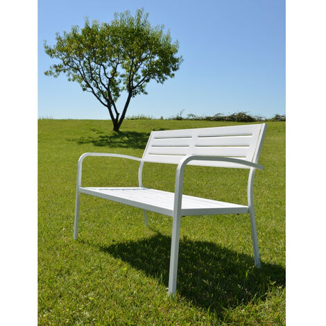 Dorio D  Bianco - No sedia seduta giardino metallo acciaio interno esterno bar ristorante hotel mare made in Italy panchina