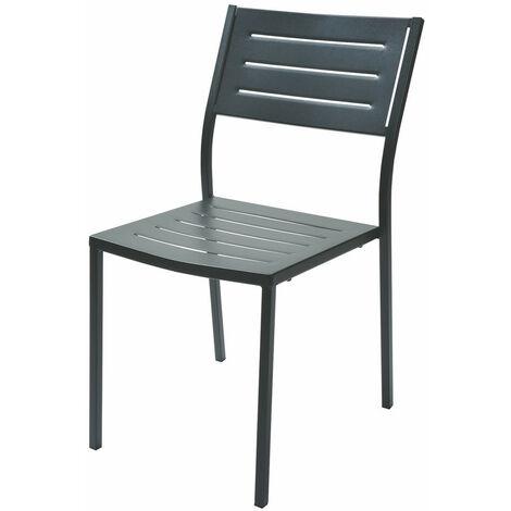 Dorio  Grigio antracite sedia seduta giardino metallo acciaio interno esterno bar ristorante hotel mare made in Italy