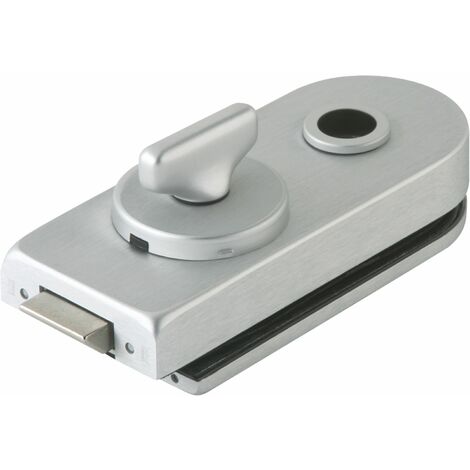 Dorma Glas Glastürschloss Studio Rondo - Türschloss für Glastüren 8-10mm WC mit Wechsel, Aluminium silber eloxiert