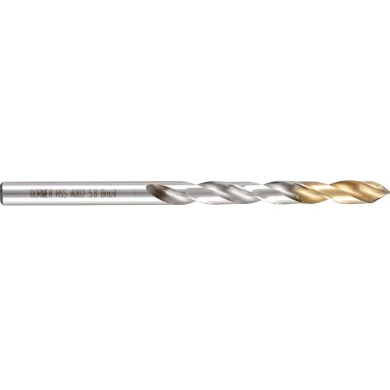 Dormer A002 5.80MM HSS Straight Shank Jobber Drills - TiN Tipped