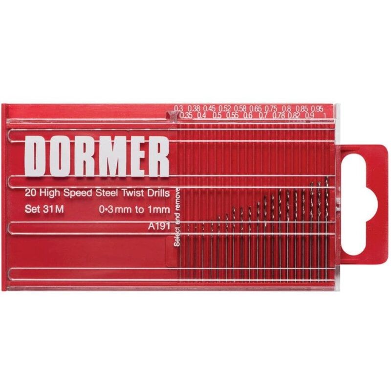 A191 NO.31M (20 Piece) Jobber Drill Set Plastic Cont - Dormer