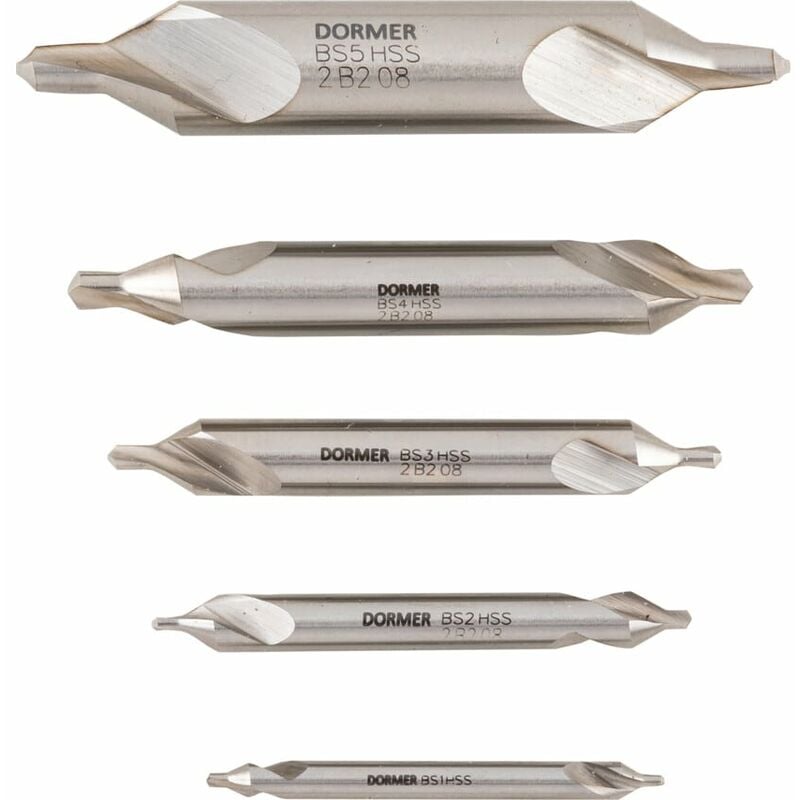 Dormer - A296 NO.225 (5-Pce) hss Centre Drill Set Plastic Case