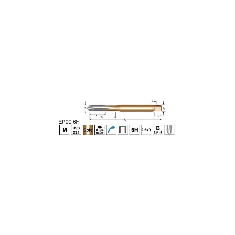 EP00 M4X0.70 hss-e Hss-e Spiral Point Machine Tap - din 371 - Dormer