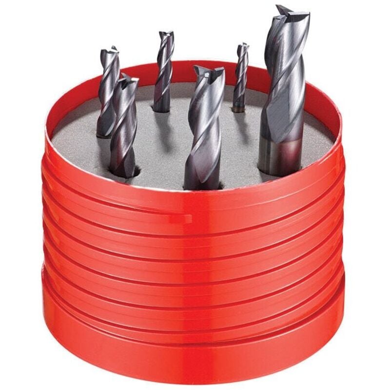 Dormer S991 Set 933 6-PCE Carbide Standard Slot Drill Set - TiAlN Coated