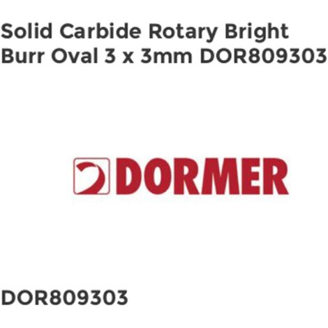 Dormer Solid Carbide Rotary Bright Burr Oval 3 x 3mm DOR809303