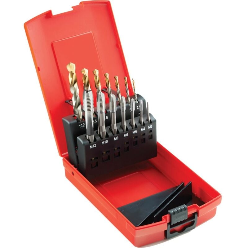 L114303 M3-M12 hss-e 14 Piece Spiral Point Tap & Drill Sets - Dormer