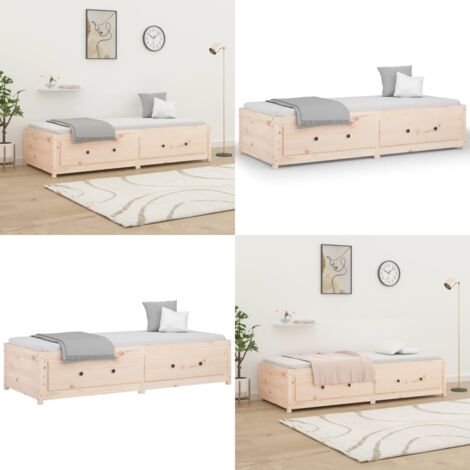 Dormeuse 75x190 cm Small Single in Legno Massello di Pino - Letto in legno massello - Letto multifunzione