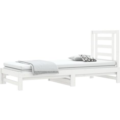 Dormeuse Estraibile Bianca 2x(90x190) cm Legno Massello di Pino vidaXL