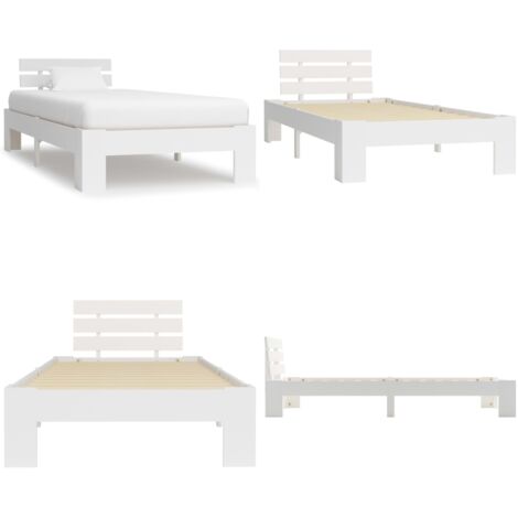Dormeuse Estraibile senza Materasso Bianca Legno Pino 100x200cm - Letto in legno - Letto senza materasso
